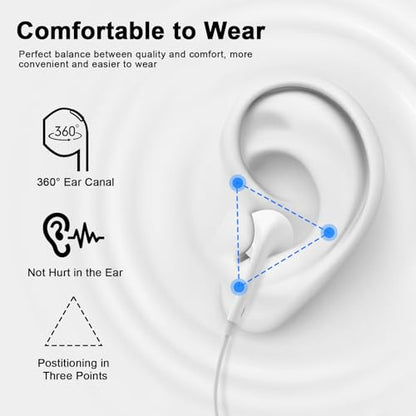 2 Pack Apple MFi Certified iPhone Headphones Wired with Lightning Connector - color: LWhite