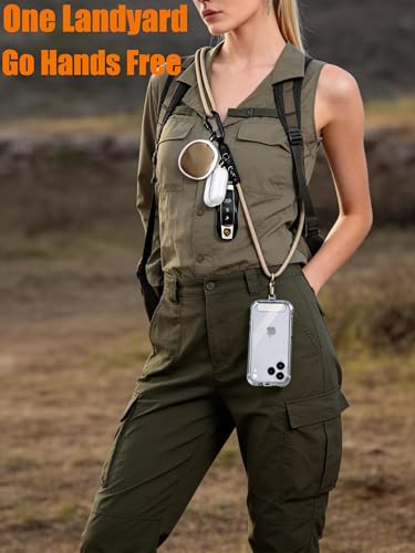 Phone Lanyard Phone Strap Crossbody with Hanging Loops 2 Tabs Adjustable Anti Theft for iPhone 17 Pro Max 16 All Phones Skin-Friendly Universal Cell Phone Neck Lanyard for Daily Outdoor Beige - color: Beige