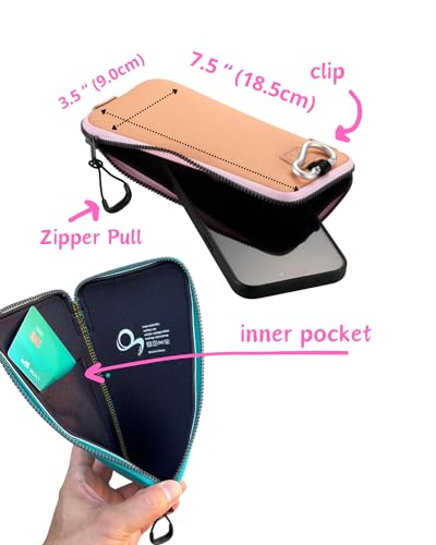OneJoy Phone Sleeve Lightweight Cell Phone Pouch for Mobile Protection, Slim Fit and Durable, with Clip-on for Easy Carrying, Enough for 6.1" to 6.9" Cellphone [ Peach ] - color: Peach