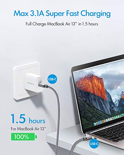 CLEEFUN USB C to USB C Cable 1ft, 5-Pack C to C Cable Fast Charging 60W - color: Grey, size: 1ft+1ft+1ft+1ft+1ft