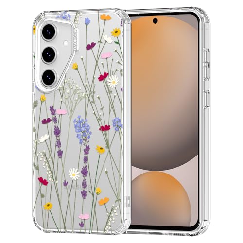 MOSNOVO Case for Samsung Galaxy S24 FE, [Buffertech 6.6ft Military-Grade Drop Protection] [Anti Peel Off Tech] Clear TPU Bumper Phone Case Cover Design - Floral Garden - color: Clear - Floral Garden, size: Samsung Galaxy S24 FE