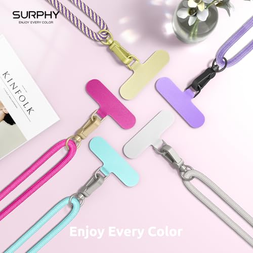 SURPHY Phone Lanyard Crossbody, Phone Strap Crossbody with 2 Tether Tabs - color: Hot Pink