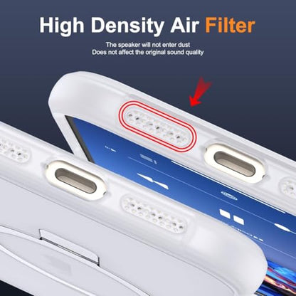 SKYLMW Compatible with iPhone 17 Case with Stand,Translucent | iPhone 17 Phone Case 6.3",Magnetic Ring Stand,Compatible with MagSafe,Military-Grade Protection,Great Grip Feeling - color: Translucent, size: Iphone 17