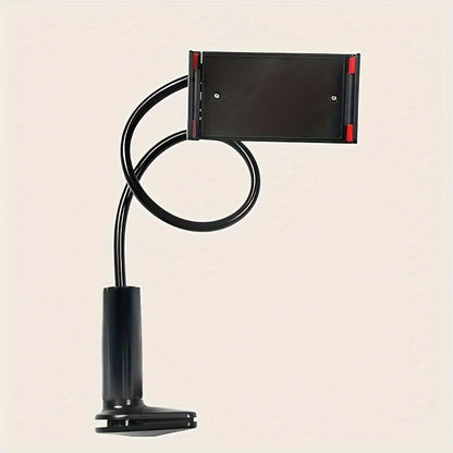 1PCS Tablet and Smartphone Stand 360 Degree Rotating Spiral Base Flexible Arm for Bedside Hands Free Viewing, Desk, Travel, Black - color: Black