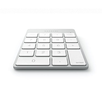 Satechi Slim Aluminum Bluetooth Keypad, 18-Key Number Pad, Silver - color: Silver, size: Micro USB