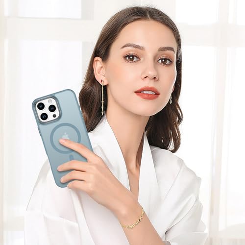 BENTOBEN Magnetic for iPhone 16 Pro Max Case,(Compatible with MagSafe) (Military Grade Drop Protection) Slim Translucent Matte Shockproof with Anti-Fingerprint Phone Case 6.9",Gray Blue - color: Gray Blue