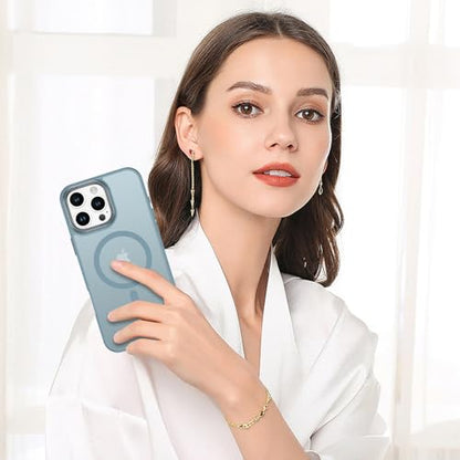 BENTOBEN Magnetic for iPhone 16 Pro Max Case,(Compatible with MagSafe) (Military Grade Drop Protection) Slim Translucent Matte Shockproof with Anti-Fingerprint Phone Case 6.9",Gray Blue - color: Gray Blue