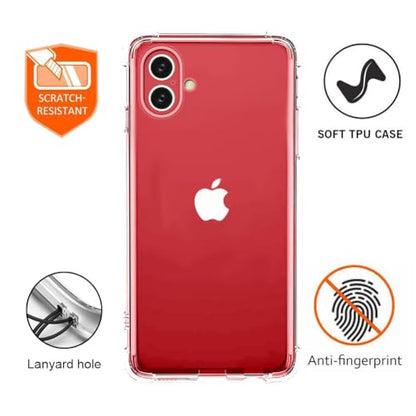 I&H for iPhone 16 6.1 inch Case Crystal Clear Non-Yellowing, Shockproof, Anti-Scratch, Transparent Soft Back Cover
