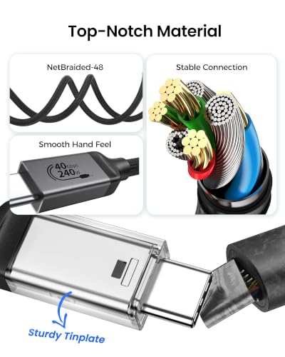 Silkland USB 4 for Thunderbolt 4, 40Gbps 240W 8K, USB-IF Certified, 3.3FT - size: 3.3ft