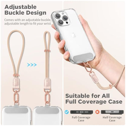 SURPHY Phone Wrist Strap, Keychain Wristlet, Phone Lanyard with Tether Tab - color: Pink