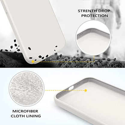 GUAGUA Compatible with iPhone 13 Pro Max Case 6.7 Inch Liquid Silicone Soft Gel Rubber Slim Microfiber Lining Cushion Texture Cover Shockproof Protective Phone Case for iPhone 13 Pro Max, Stone - color: Stone, size: iPhone 13 Pro Max