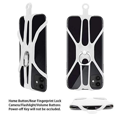 Universal Phone Lanyard Holder and Ring Grip, Silicone Cell Phone Lanyard Neck Strap and Phone Ring Holder Stand Compatible with Most Smartphones