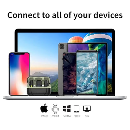 Dual Wireless Lavalier Microphone for iPhone Android, 2 Receivers - color: white and silver
