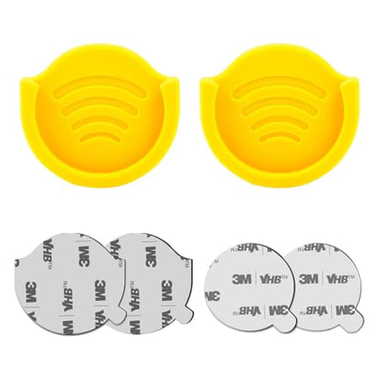 pop-tech 2 Pack Socket Car Mount, Silicone Phone Holder for Collapsible Grip Users with 3M Sticky Adhesive Replacement Used on Wall, Dashboard, Mirror, Desk, Home, Door, Office Yellow - color: Yellow