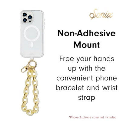 Sonix Phone Wristlet - Detachable Universal Smartphone Wrist Strap, Hands-Free Lanyard Cellphone Bracelet with Tether Tab - color: Ivory Marble