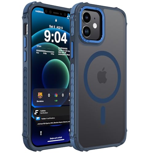 DEERLAMN Strong Magnetic Case for iPhone 12/12 Pro 6.1-Inch,[Compatible with Magsafe][Military Grade Drop Protection] Translucent Matte Shockproof Protective Phone Cover-Frosted Blue - color: Blue, size: for iPhone 12/12 Pro 6.1-Inch