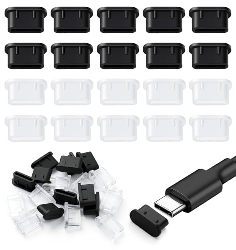 20 Pcs USB C Dust Plug, Silicone Anti-Dust Covers for Type-C Charging Ports