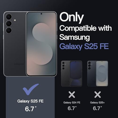 JETech Case for Samsung Galaxy S25 FE, Anti-Yellowing, Black | Shockproof Protection, Scratch Resistant Hard PC Back, Durable Transparent TPU Bumper - color: Black, size: Galaxy S25 FE