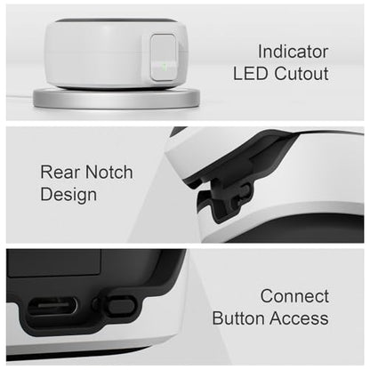 for Samsung Galaxy Buds 4 Pro/Buds 4 Case (2026) with Secure Safety Lock Clip,Shockproof Scratch-Resistant Hybrid PC+TPU Soft Shell Protective Cover Accessories with Carabiner&Cleaning Pen(White) - color: White Edge-Black