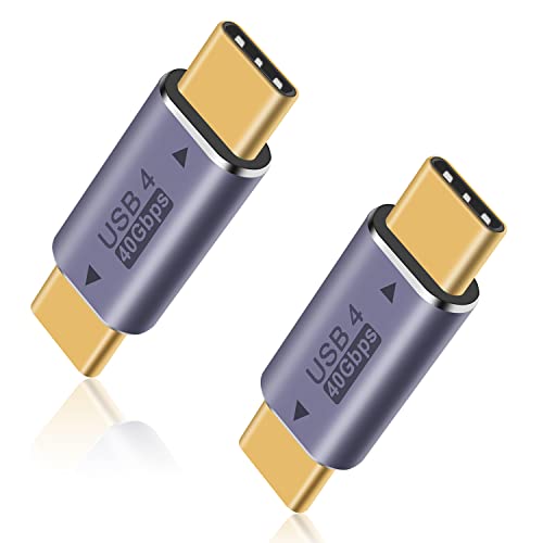 Duttek USB C to USB C Adapter 40Gpbs, 8k@60HZ and 100W Fast Charging, Type C Male to Male Adapter Compatible with Thunderbolt 3/4 MacBook Pro/Air, Laptop, Phones and More Type C Devices (2 Pack) - style: 40G USB C Male to Male Adapter