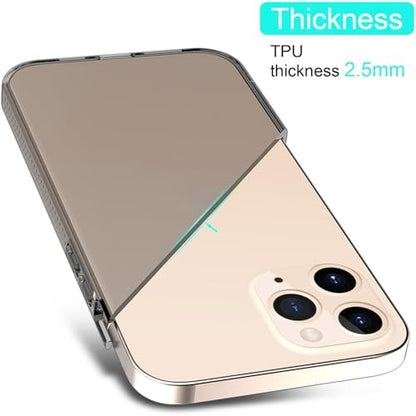 Phone Case for iPhone 12 Pro Clear, [Crystal Clear][Non-Yellowing] Slim Shockproof Reinforced Drop Protective Flexible TPU Back Cover Phone Case for iPhone 12 Pro Protective Case(Black) - color: Black