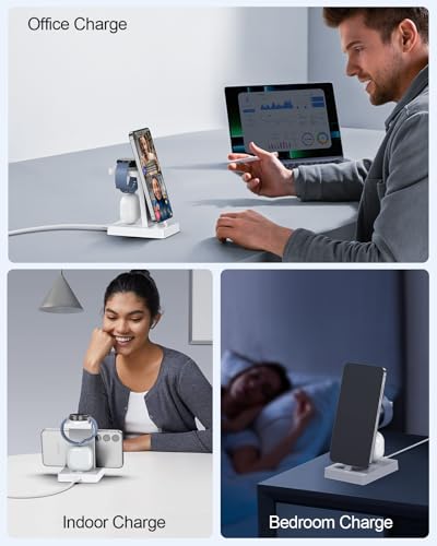Nanami 30W USB C 3 in 1 Charging Station for Samsung Multiple Devices - color: White