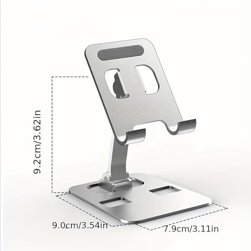 2-Pack Aluminum Alloy Phone Holder, Adjustable Foldable Stand for iPad mini, Smartphones, Desk & Travel - color: Silver