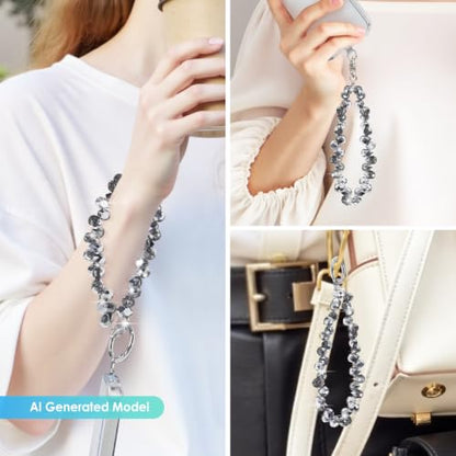 TENOC Beaded Phone Wrist Strap, Dark Gray - color: A-dark Gray