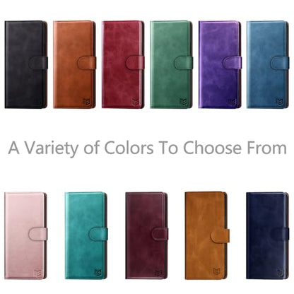 SUANPOT Compatible with Moto G Power 2026/Power 2025/Play 2025 Wallet case with RFID Blocking Credit Card Holder,Flip Book PU Leather Protective Cover Women Men for Power 2026 Phone case Light Coffee - color: Light Coffee