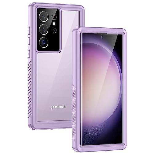 Lanhiem for Samsung Galaxy S23 Ultra Case, IP68 Waterproof Dustproof Case with Built-in Screen Protector, Full Body Protective Phone Cover for Galaxy S23 Ultra 5G 6.8 Inch, Purple - color: Purple, size: For Galaxy S23 Ultra