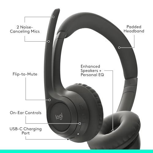 Logitech Zone 301 Wireless Bluetooth Headset - Graphite - color: Graphite