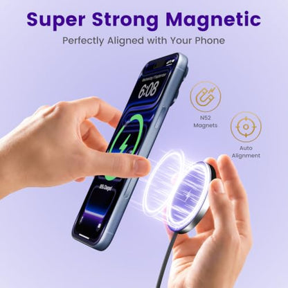 15W Magnetic Fast Charging Pad, Wireless Charger for Apple MagSafe - color: Black*2