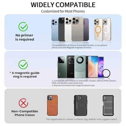 Magnetic Silicone Phone Grip Ring Holder Compatible with MagSafe Phone Case - color: Starlight Purple