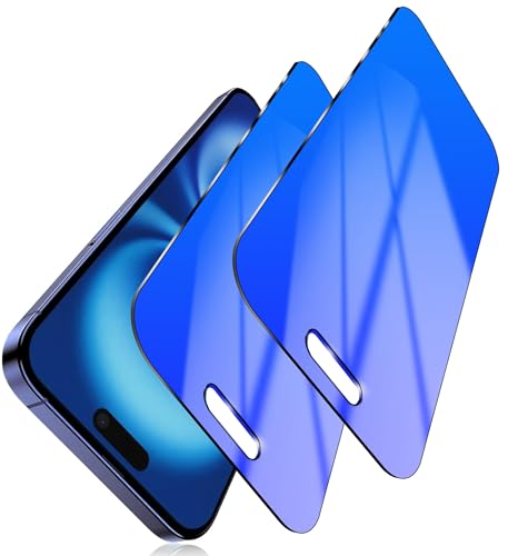 2 Pack Privacy Screen Protector for iPhone 16 Plus 6.7 inch Blue - color: For iphone 16 Plus Blue