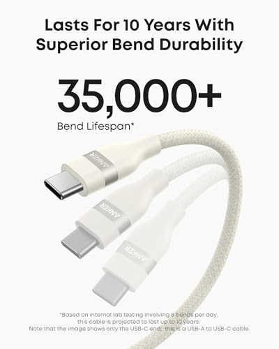 Anker Nano USB A to USB C Cable, CarPlay USB to USB C Cable (3 ft, White) - color: White, size: 3ft