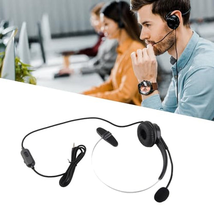 Wired Trucker Headsets Noise Cancelling Mono Headset for Clear Calls Telephone Customer Service for Lightweight Comfortable Earphones