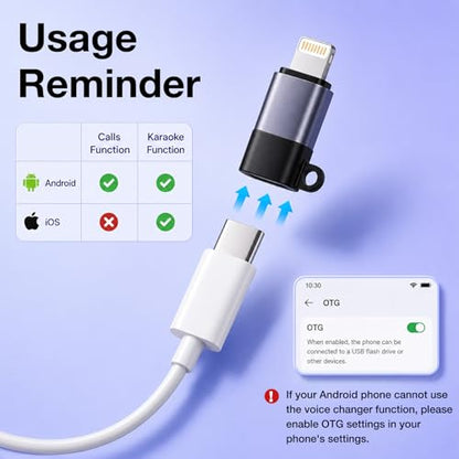 KM08 Live Streaming & Karaoke Headset with Mic, Voice Changer Sound Effects - color: Semi In-Ear (White)