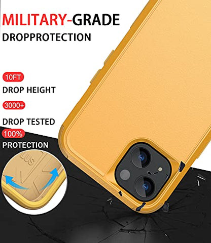 Diverbox for iPhone 13 Case [Shockproof] [Dropproof] [Dust-Proof],Heavy Duty Protection Phone Case Cover for Apple iPhone 13 (Yellow) - color: 13-Yellow