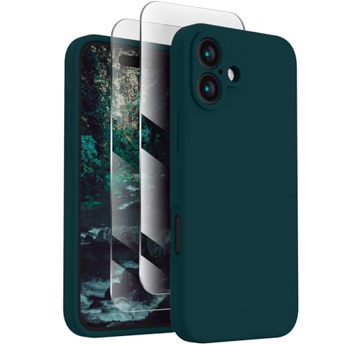 FireNova Designed for iPhone 16 Case, 6.1", Teal | Silicone Upgraded [Camera Protection] Phone Case, with Soft Anti-Scratch Microfiber Lining Inside - color: Teal, size: Iphone 16