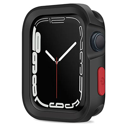 Amizee Rugged Case Compatible with Apple Watch Case Series 9/8/7 41mm SE 3/2/1 Series 6/5/4 40mm, Soft TPU Shockproof Bumper Drop Proof Protective Cover Compatible with iWatch - Black - color: Black, size: 40mm/41mm