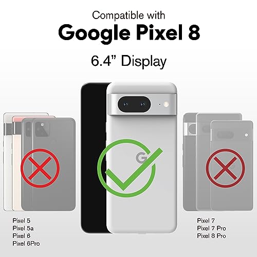 VENA vCommute for Google Pixel 8 Wallet Case, Black | Military-Grade Drop Protection, Premium Leather Magnetic Flap Cover, Hidden Card Holder, RFID Blocking, Multi-Angle Kickstand - size: Google Pixel 8, style: Pixel 8