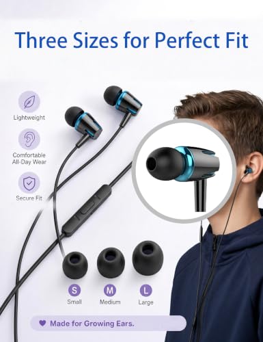 Teens Wired Earbuds with Case, 3.5mm Headphones for School, Neon Dinosaur - color: Neon Dinosaur