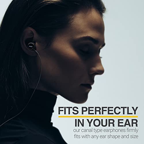 Samsung AKG Wired Earbuds Original 3.5mm in-Ear Earbud Headphones with Remote & Microphone for Music, Phone Calls, Work - Noise Isolating Deep Bass, Includes Velvet Carrying Pouch - Black