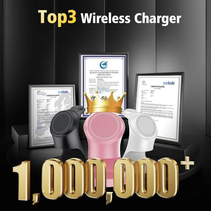3 in 1 Wireless Charging Station for Apple Devices, Pink - color: Pink
