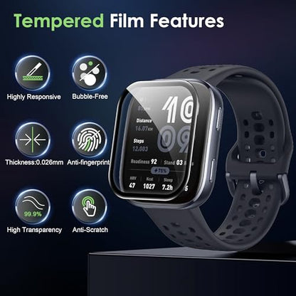 Compatible for Amazfit Bip 6 screen protector, Anti-Scratch 3D Full Screen Coverage flim, Case Friendly, HD Ultra, 3 PACK - size: Amazfit Bip 6