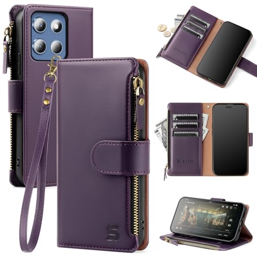 Shieldtop Compatible with Motorola Moto G Stylus 5G 2026/2025 Wallet Case with Card Holder,Women Men RFID Blocking PU Leather Flip Cover Wrist Strap Credit Card Slots Phone Case,Dark Purple - color: Dark Purple, size: Moto G Stylus 5G 2026 / 2025 - 6.7"