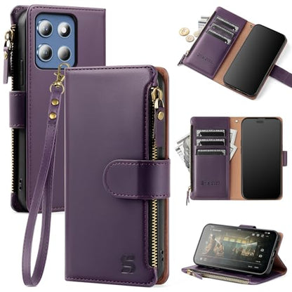 Shieldtop Compatible with Motorola Moto G Stylus 5G 2026/2025 Wallet Case with Card Holder,Women Men RFID Blocking PU Leather Flip Cover Wrist Strap Credit Card Slots Phone Case,Dark Purple - color: Dark Purple, size: Moto G Stylus 5G 2026 / 2025 - 6.7"