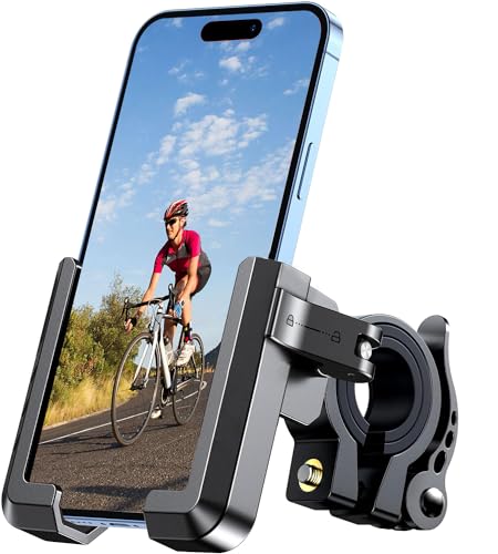 RESPECTED BRO Motorcycle-Phone-Mount & Bike Phone Holder - Durable Phone Holder for Bike and Motorcycle, Bicycle Phone Mount, Fits All Smartphones (Black) - color: Black