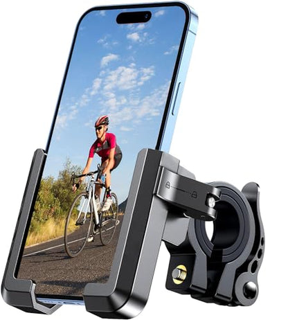 RESPECTED BRO Motorcycle-Phone-Mount & Bike Phone Holder - Durable Phone Holder for Bike and Motorcycle, Bicycle Phone Mount, Fits All Smartphones (Black) - color: Black
