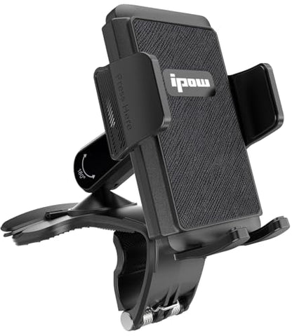 IPOW Car Dashboard Phone Clip Holder, 360 Degrees Rotation Dash Steering Wheel Phone Clamp Mount Compatible with iPhone 15 14 13 Pro Max and 4-7 Inch Smartphones (NOT Universal - Please Check)